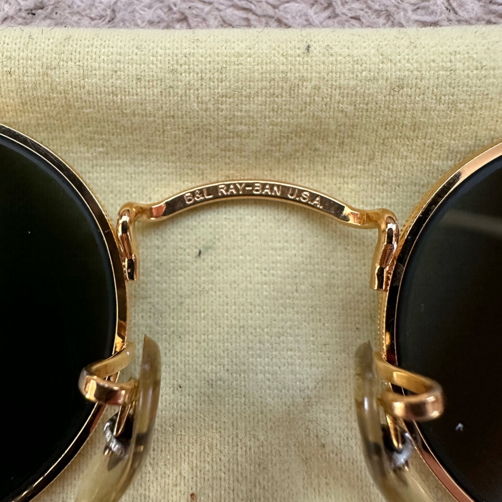 Ray-Ban W0976 Vintage Classic Gold Frame Sunglasses w/ Gray/Green glass Lenses - Picture 3 of 9